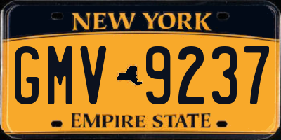 NY license plate GMV9237