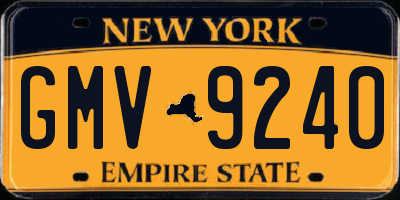 NY license plate GMV9240