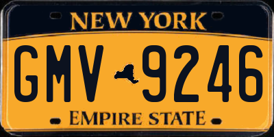 NY license plate GMV9246
