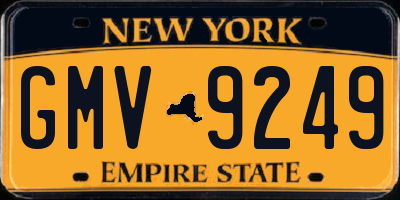 NY license plate GMV9249