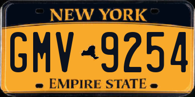 NY license plate GMV9254