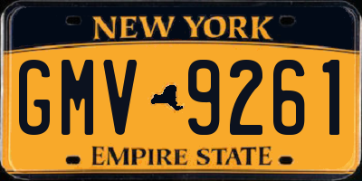 NY license plate GMV9261