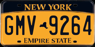 NY license plate GMV9264