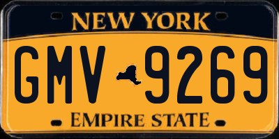 NY license plate GMV9269