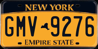 NY license plate GMV9276