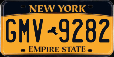 NY license plate GMV9282
