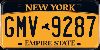 NY license plate GMV9287