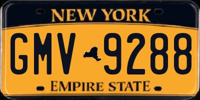 NY license plate GMV9288