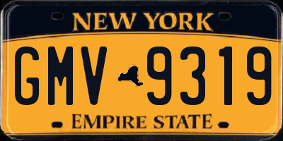 NY license plate GMV9319