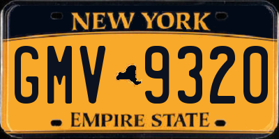 NY license plate GMV9320