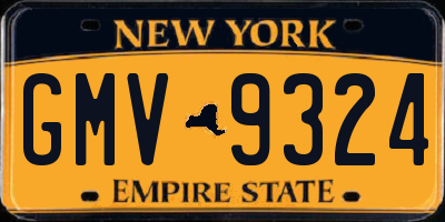 NY license plate GMV9324