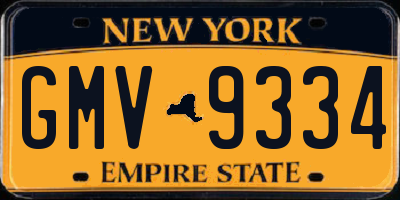 NY license plate GMV9334