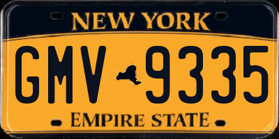 NY license plate GMV9335