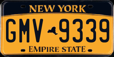 NY license plate GMV9339