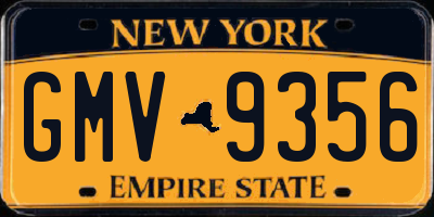 NY license plate GMV9356