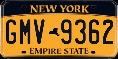 NY license plate GMV9362