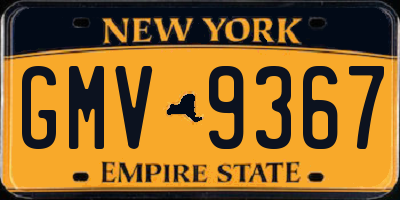 NY license plate GMV9367