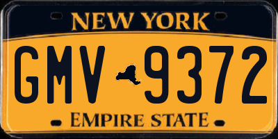NY license plate GMV9372