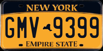 NY license plate GMV9399