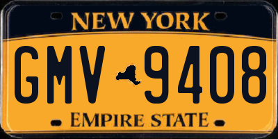 NY license plate GMV9408