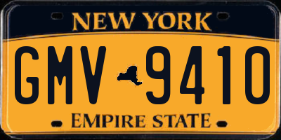 NY license plate GMV9410