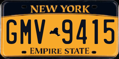 NY license plate GMV9415