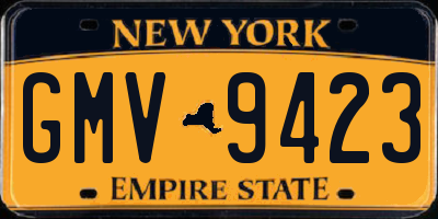 NY license plate GMV9423