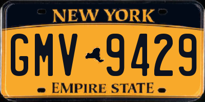 NY license plate GMV9429