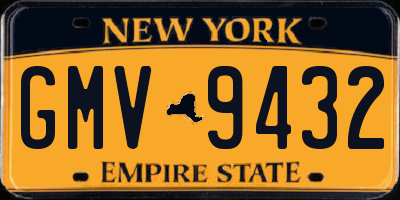 NY license plate GMV9432