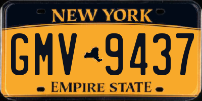 NY license plate GMV9437