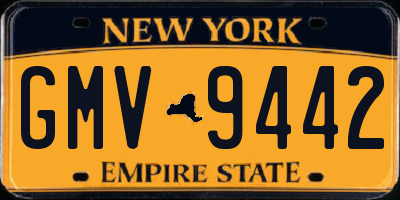 NY license plate GMV9442