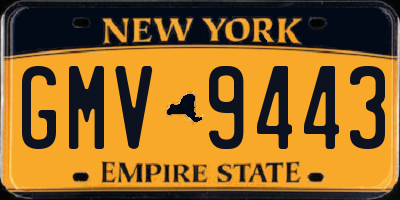 NY license plate GMV9443
