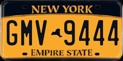 NY license plate GMV9444