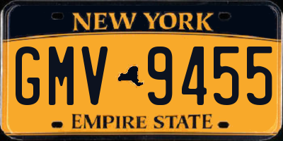 NY license plate GMV9455