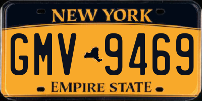 NY license plate GMV9469