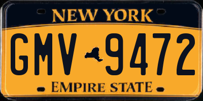 NY license plate GMV9472