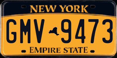 NY license plate GMV9473