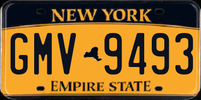 NY license plate GMV9493