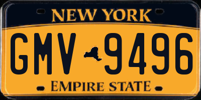 NY license plate GMV9496