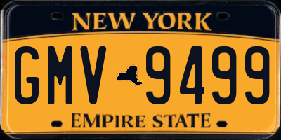 NY license plate GMV9499