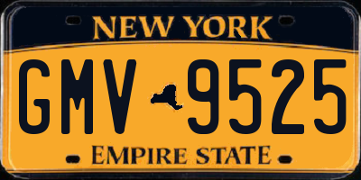 NY license plate GMV9525