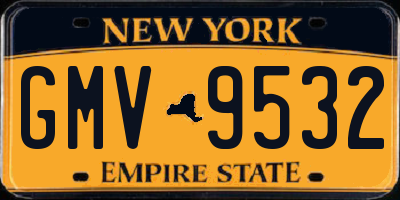 NY license plate GMV9532