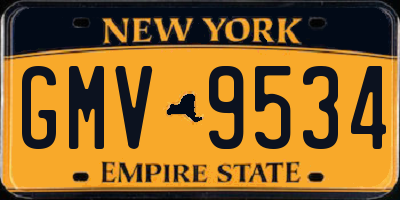NY license plate GMV9534
