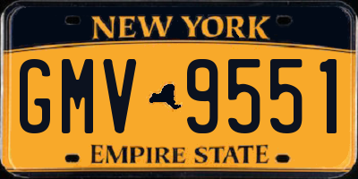 NY license plate GMV9551