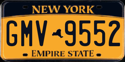 NY license plate GMV9552