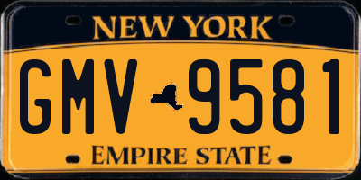 NY license plate GMV9581