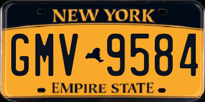 NY license plate GMV9584