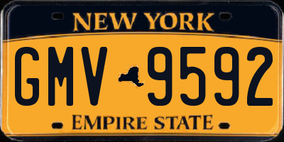NY license plate GMV9592
