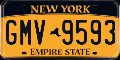 NY license plate GMV9593