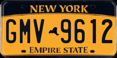 NY license plate GMV9612
